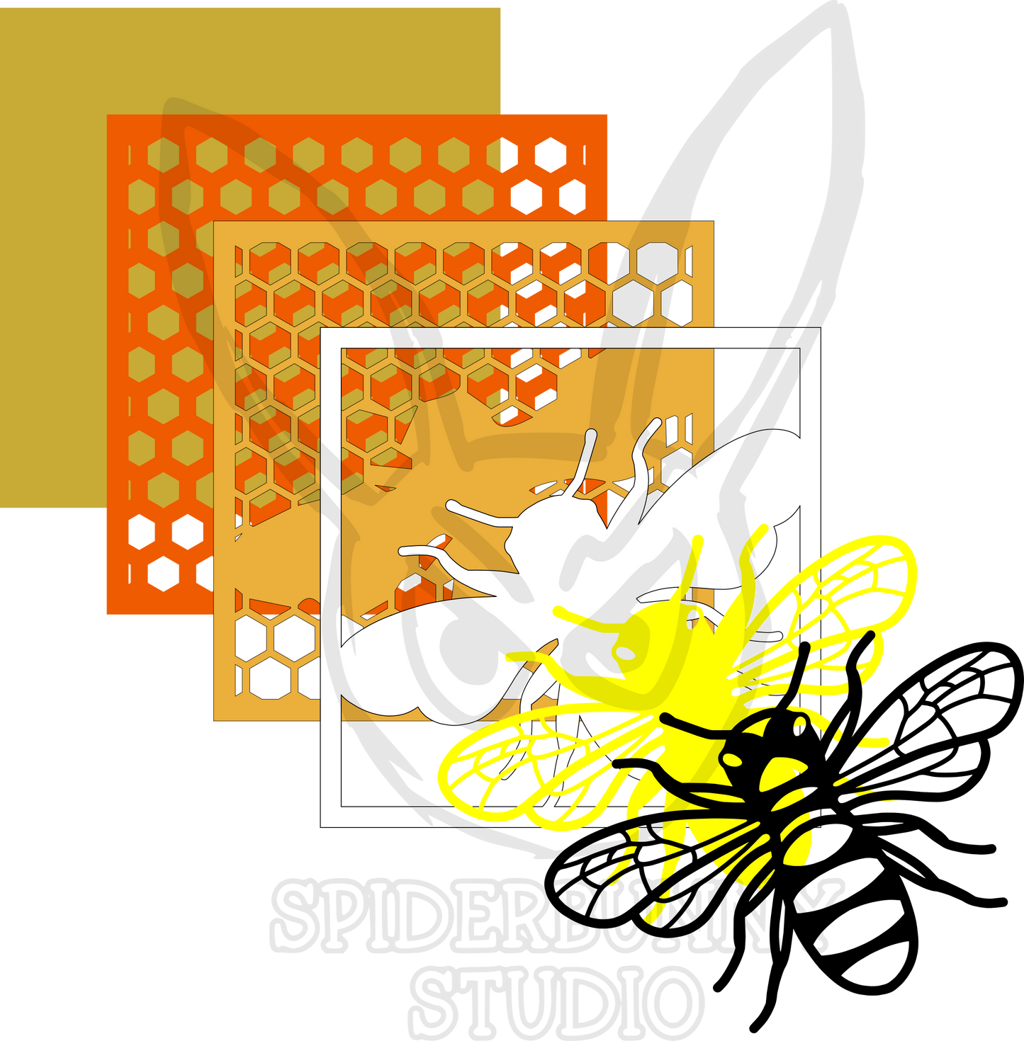 Honeycomb and Bee