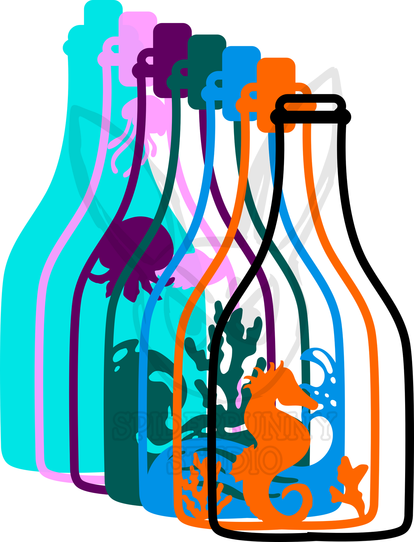 Seahorse in a Bottle Large
