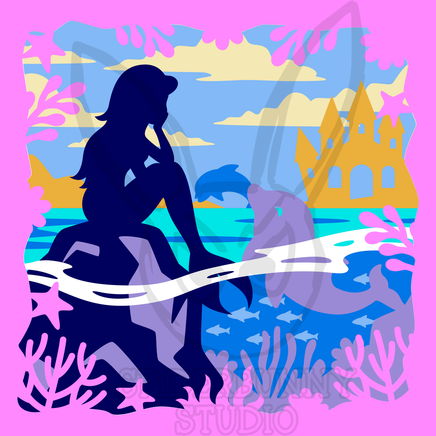 Mermaid with a Dolphin