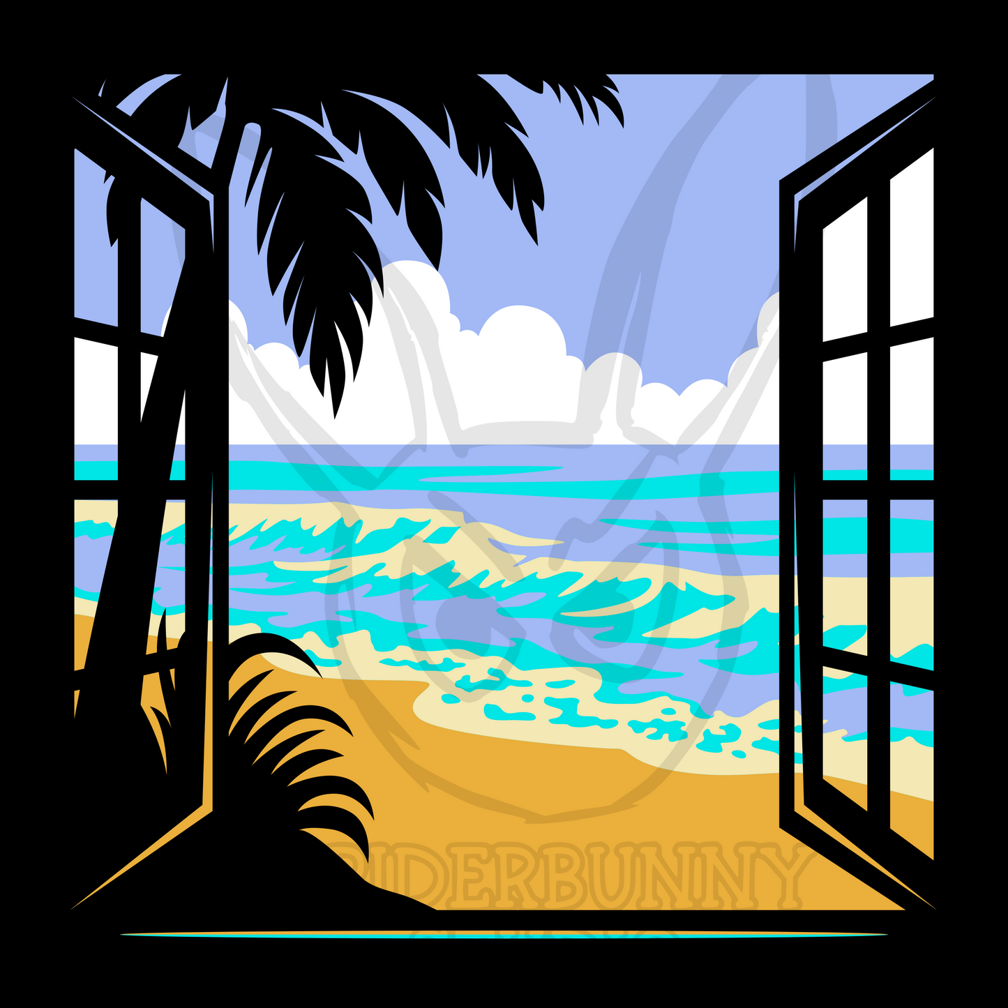 Beach through a Window